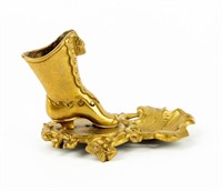 Brass Fancy Boot Matchstick Holder