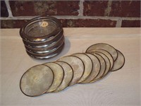 4 Glass & Silverplate & 11 Mother Pearl Coasters