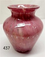 Dave Fetty Pink & Gray Bubble Optic Vase