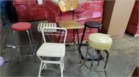 6 Asstd Vintage Stools