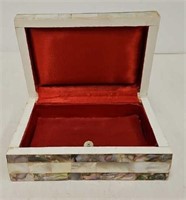 Carved Mother of Pearl & Abalone Jewelry Box