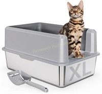 Stainless Steel XL High Side Cat Litter Box