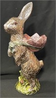 Foil Lined Look Easter Bunny Figurine