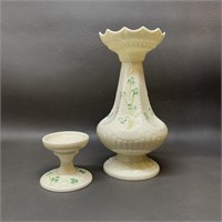 Pair of Belleek of Ireland Shamrock Pin Pop in