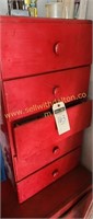 5 drawer red cabinet and contents