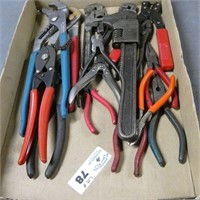 Tray Lot of Nice Pliers - Adjustable Wrenches