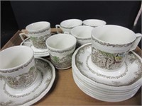 8 OLD IRONSTONE SHAKESPEARS CUPS & SAUCERS