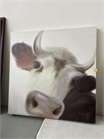 Signed Painting- Marla Rae - Cow 24 x 23.5 inches