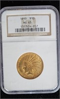Graded 1910 $10 Gold Coin