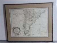18th c. engraved map of Paraguay and Chile