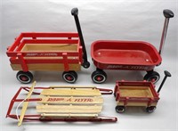 Small Toy Radio Flyer Wagons & 16" Sled