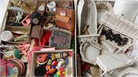 2 Boxes of Vintage Doll Furniture & More