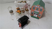 Vintage Miniature Doll Furniture, Music Box &