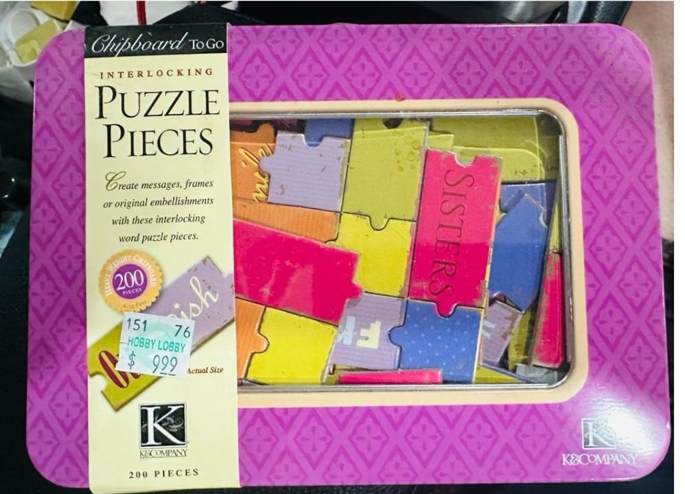 New-interlocking puzzle pieces- Chipboard Sisters