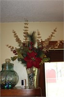 Glass Vase with Floral Arrangement
