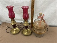 Electric lamps and decorative jar