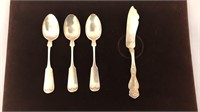 Sterling spoons and butter knife