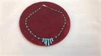 Turquoise necklace and beaded bracelet