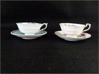 Two Paragon Bone China Cups & Saucers