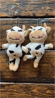 2 Pack 6” Plush Cow Toy or Attaches To Key Ring