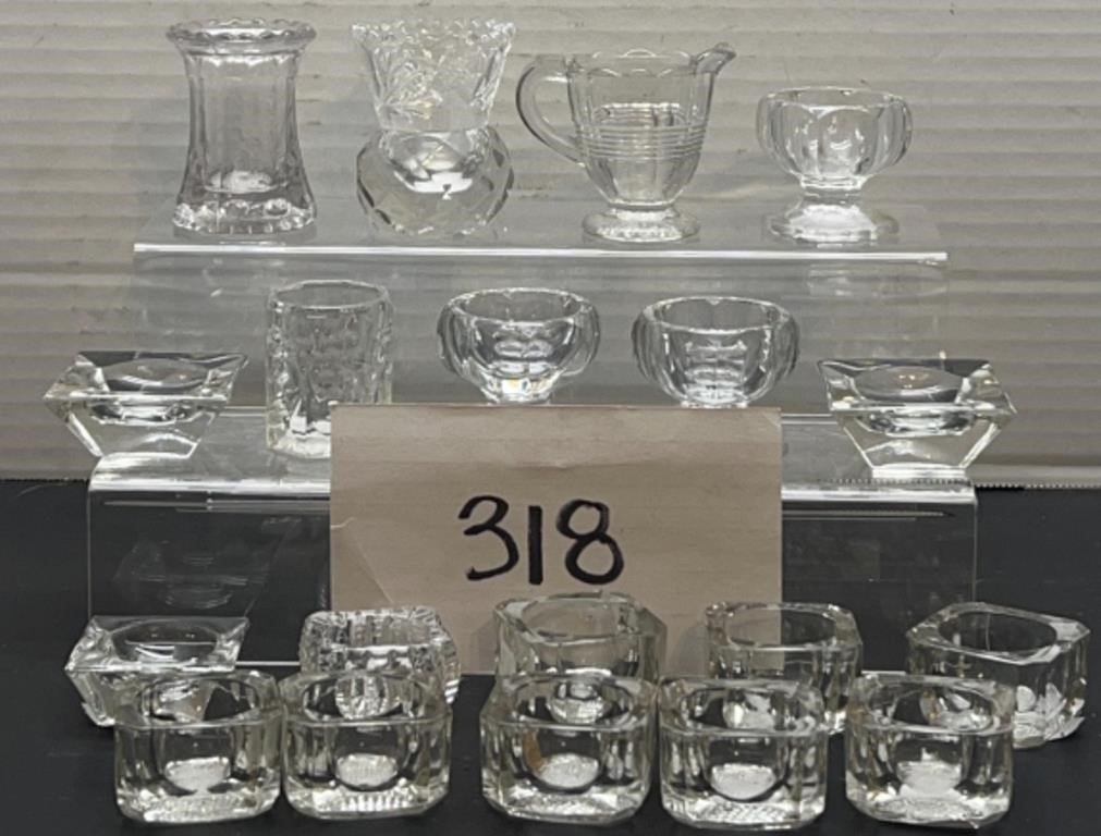 Vintage shot glass lot / small tealight candle