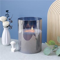 JHY DESIGN 3-Wick Glass Flameless Candles 8'High B