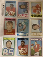 9-1972 Topps Football cards