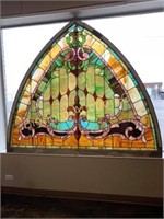 Vintage Large Stained Glass Window