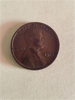 1913 Wheat Penny No Mint Marks