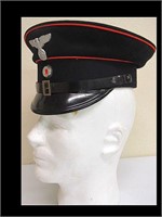 WW II NAZI RAILROAD HAT WITHOUT FRONT  WINGS AND