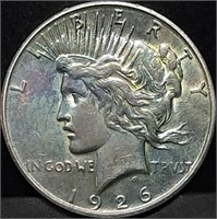 1926-S Peace Silver Dollar BU Toned