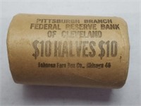 Federal Reserve Bank Roll 1964-P BU Silver Halves