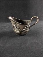 Pitcher and Silver Plated Cup With Pewter Pourer