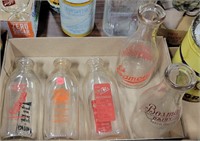 5 VTG ASSORTED ADVERTISING MILK BOTTLES