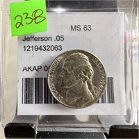 1943-D JEFFERSON SILVER WAR NICKEL