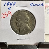 1942-S JEFFERSON SILVER WAR NICKEL