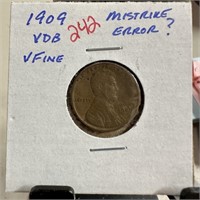 1909 WHEAT PENNY CENT VDB