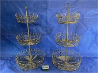 Gold Look 3 Tier Wire Stand, 12.5x24"