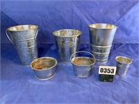Metal Buckets w/Other Small Pieces, Qty: 6