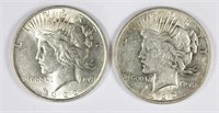 (2) 1922 PEACE SILVER DOLLARS