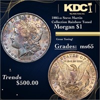 1885-o Morgan Dollar Steve Martin Collection Rainb