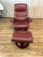 Lane Cuir Stressless Lounge Chair w/Ottoman