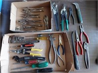 Handyman Lot; Pipe Wrench, Screwdrivers, Pliers,