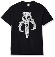Star Wars Men's Mandalorian Tusk Logo T-Shirt, Bla