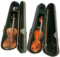 LOT OF (2) 20TH C. VIOLINS W/ CASES