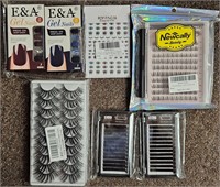 Lot of Beauty Items Eyelashes Extensions and Nails