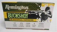 (25) Remington buckshot 2 3/4" shotgun shells in