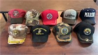 9pc US Marine Corps Cap Collection