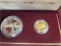 US Gold & Silver Coins 1988 Olympics presentation