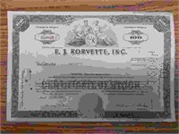 EJ korvette stock certificate